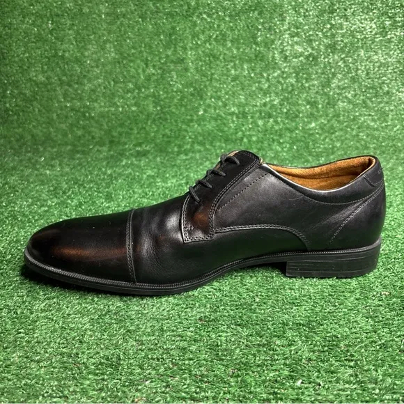 Aldo Black Leather Lace Up Almond Cap Toe Dress Shoes Mens Size 12 - Excellent