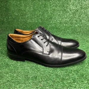 Aldo Black Leather Lace Up Almond Cap Toe Dress Shoes Mens Size 12 - Excellent