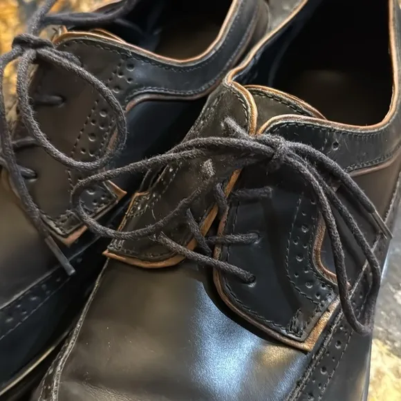 Aldo Black Leather Wingtip Dress Shoes