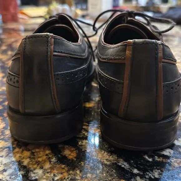 Aldo Black Leather Wingtip Dress Shoes