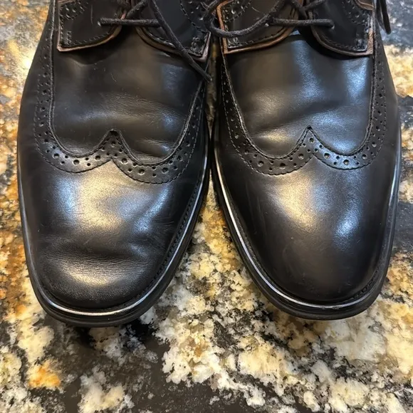 Aldo Black Leather Wingtip Dress Shoes