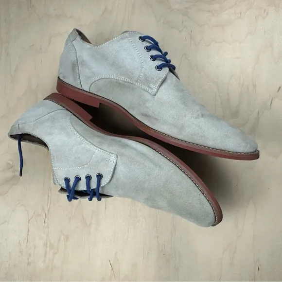 ALDO Light Gray Suede Shoes with Blue Laces