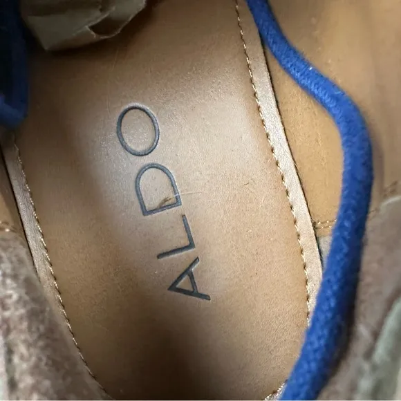 ALDO Light Gray Suede Shoes with Blue Laces