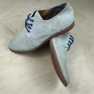 ALDO Light Gray Suede Shoes with Blue Laces