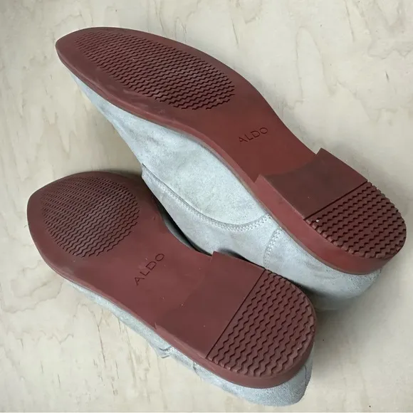 ALDO Light Gray Suede Shoes with Blue Laces
