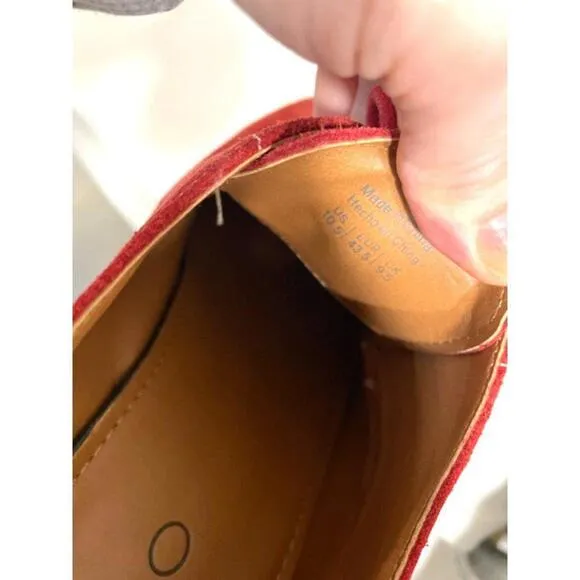 Aldo Men's Sz 10.5 Red Suede Lace-up Oxford Valentine's Day Shoe