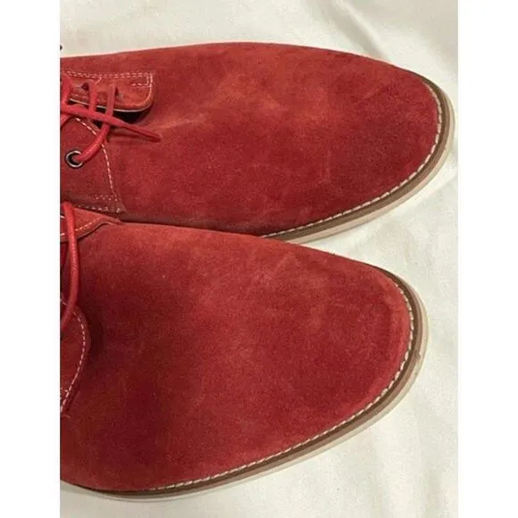 Aldo Men's Sz 10.5 Red Suede Lace-up Oxford Valentine's Day Shoe