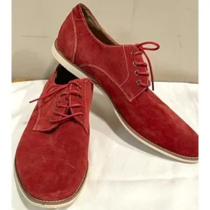 Aldo Men's Sz 10.5 Red Suede Lace-up Oxford Valentine's Day Shoe