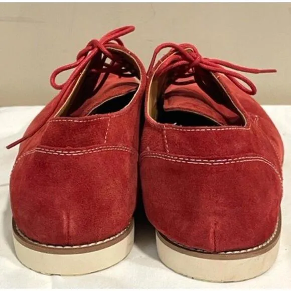 Aldo Men's Sz 10.5 Red Suede Lace-up Oxford Valentine's Day Shoe