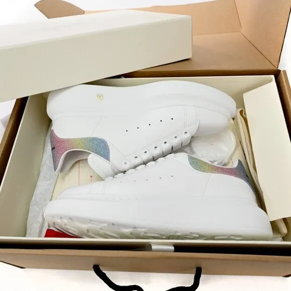 Alexander McQueen sneakers, colored diamonds, women's casual shoes
