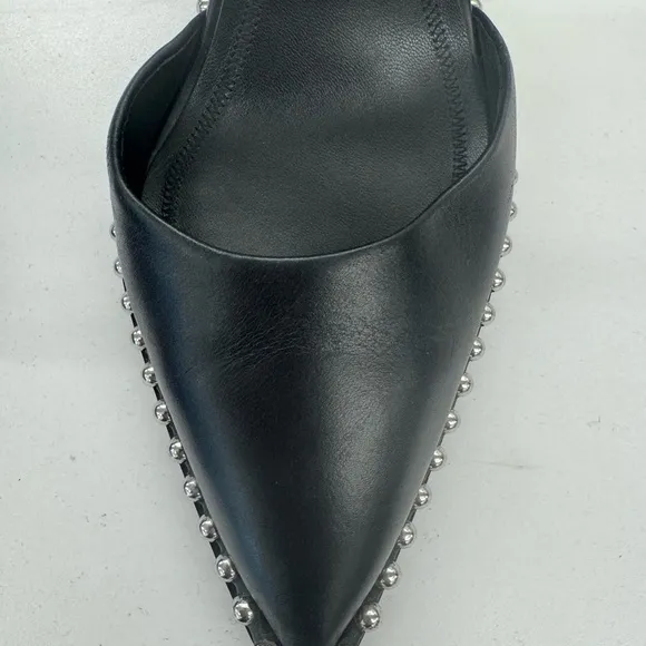 Alexander Wang Rona Studded Slingback Pump- Black Leather