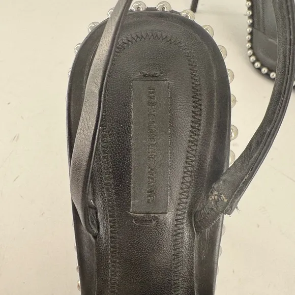 Alexander Wang Rona Studded Slingback Pump- Black Leather