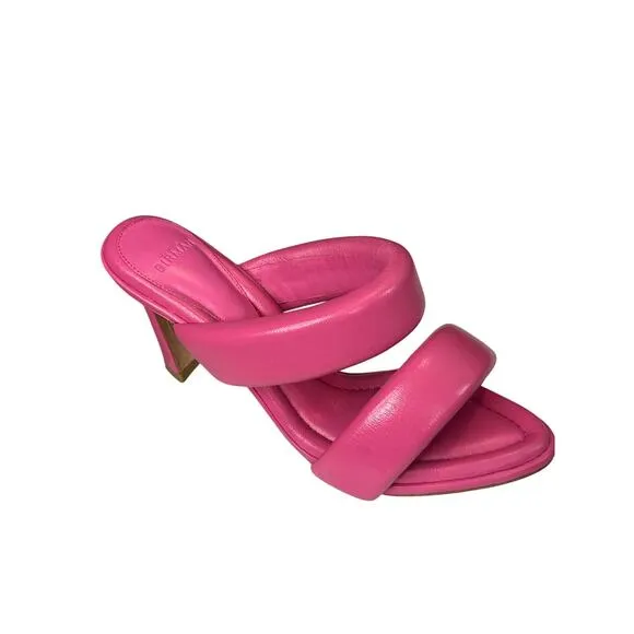 Alexandre Birman Hot Pink Lilla Leather Slide Sandal Size US 8.5 IT 38.5