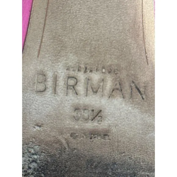 Alexandre Birman Hot Pink Lilla Leather Slide Sandal Size US 8.5 IT 38.5