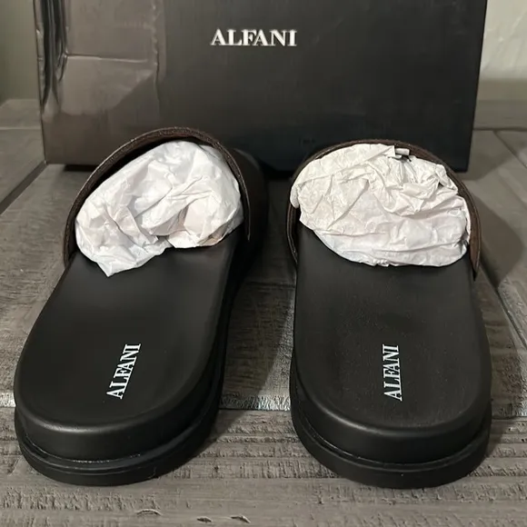 Alfani Men's Atlas Slide Sandal, - Brown size 11M size 12M