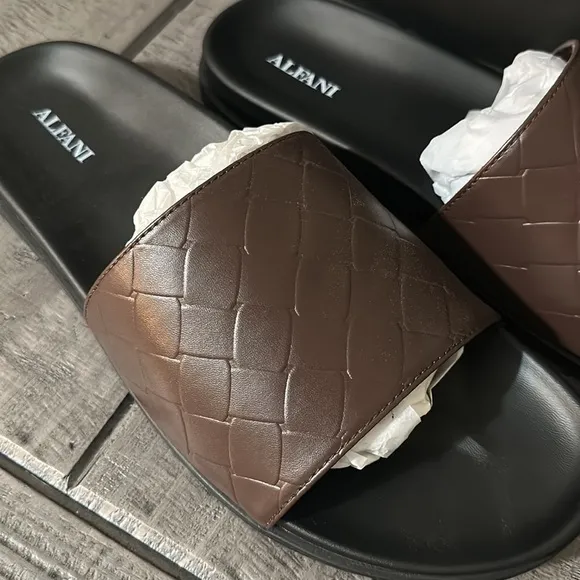 Alfani Men's Atlas Slide Sandal, - Brown size 11M size 12M