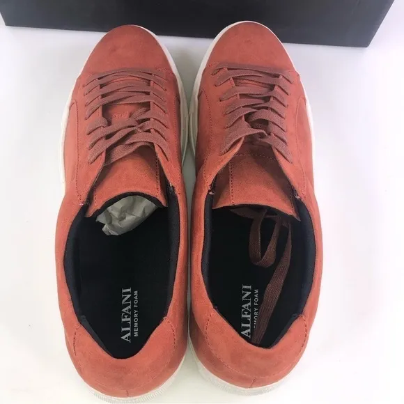 ALFANI Men's Grayson Suede Lace-Up Sneakers Rust New Shoes
