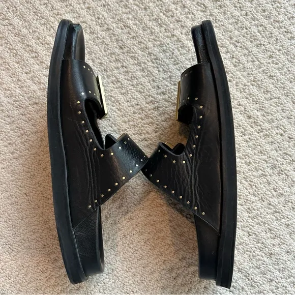 All Saints Magda Two-Strap Stud Sandal Size 38