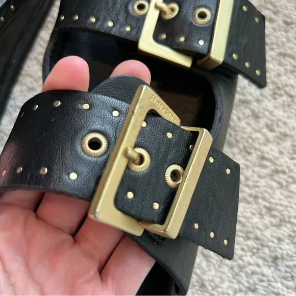 All Saints Magda Two-Strap Stud Sandal Size 38