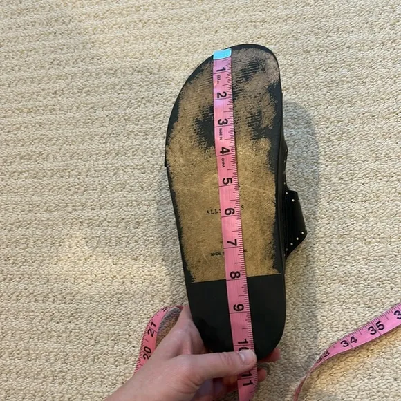 All Saints Magda Two-Strap Stud Sandal Size 38