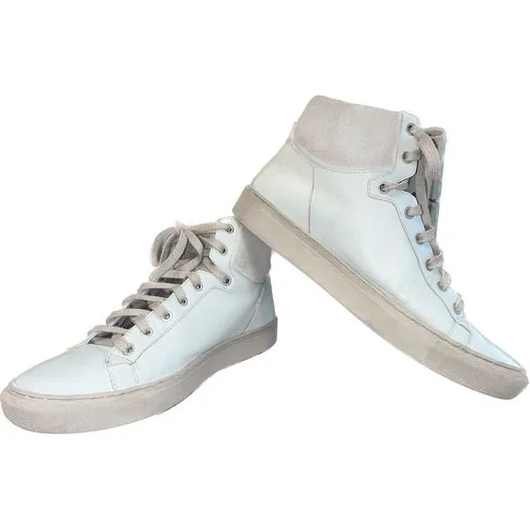 ALL SAINTS Men's High‎ Tops Leather Sneakers Shoes Size 43 Distressed Look