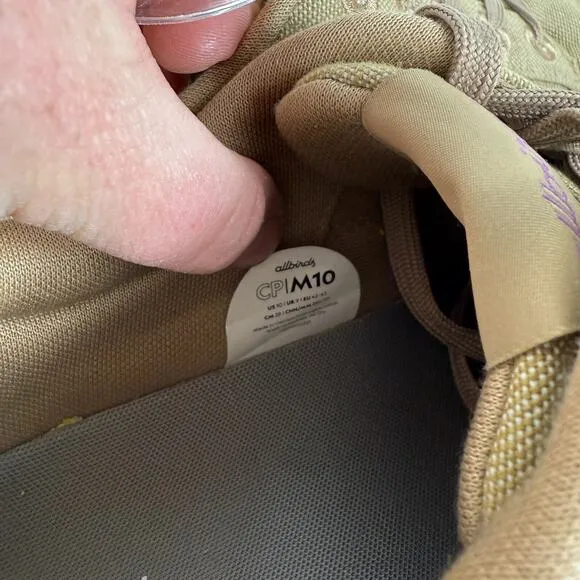 Allbirds Canvas Pipers Sneakers Men's 10 Hazy Beige Canvas Lace-Up Low Top