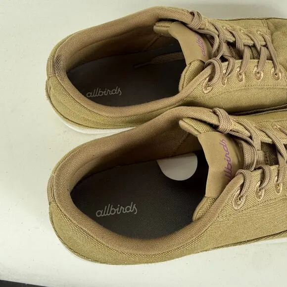 Allbirds Canvas Pipers Sneakers Men's 10 Hazy Beige Canvas Lace-Up Low Top
