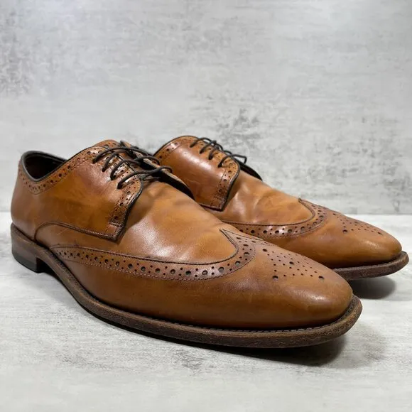 Allen Edmonds Bel Air Leather Wingtip Derby Shoes - Men's Size 11 B - Walnut Tan