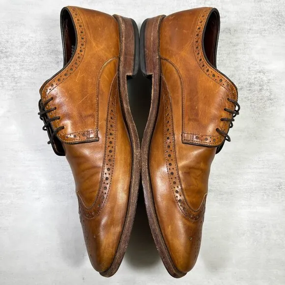 Allen Edmonds Bel Air Leather Wingtip Derby Shoes - Men's Size 11 B - Walnut Tan