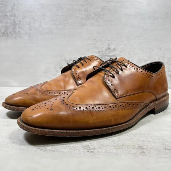 Allen Edmonds Bel Air Leather Wingtip Derby Shoes - Men's Size 11 B - Walnut Tan