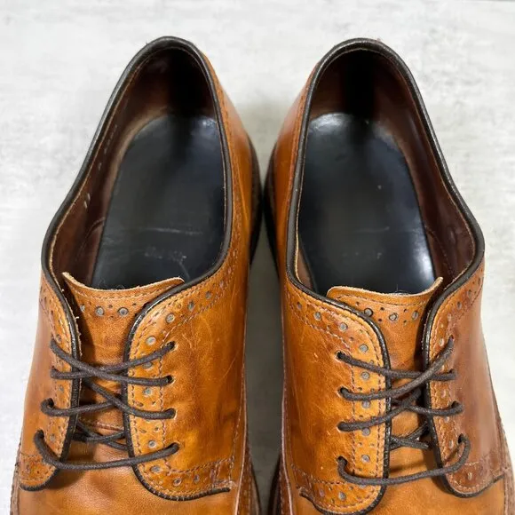 Allen Edmonds Bel Air Leather Wingtip Derby Shoes - Men's Size 11 B - Walnut Tan