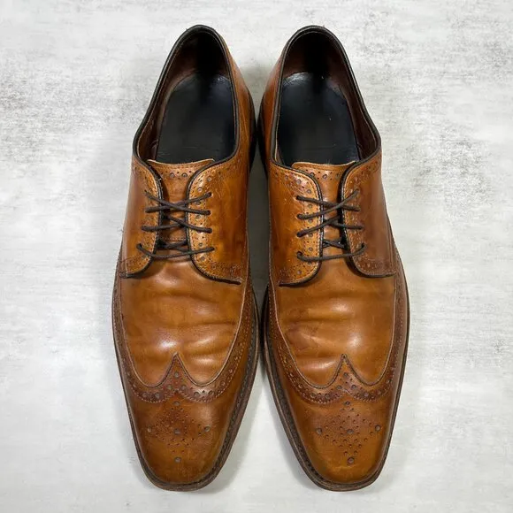 Allen Edmonds Bel Air Leather Wingtip Derby Shoes - Men's Size 11 B - Walnut Tan