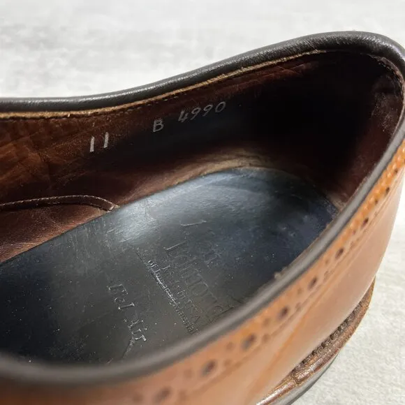 Allen Edmonds Bel Air Leather Wingtip Derby Shoes - Men's Size 11 B - Walnut Tan