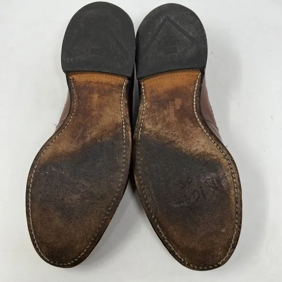 Allen Edmonds Cody Mens 9.5 D Brown Leather Tassel Kiltie Weave Loafer Shoe 1849