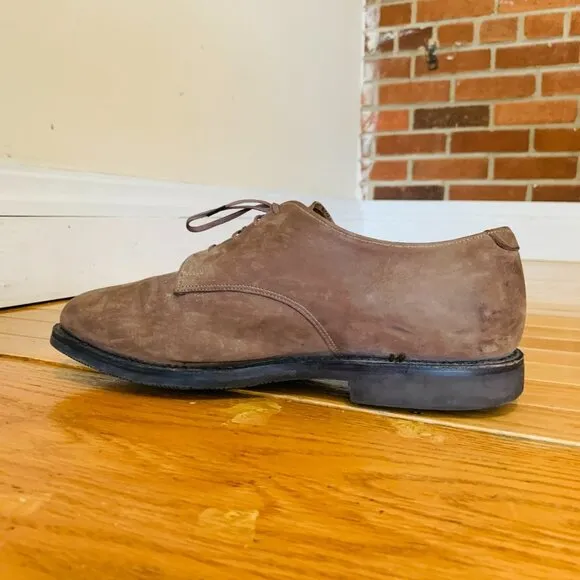 Allen Edmonds Corporate Casuals Khaki Suede Oxford Shoes Size 8.5