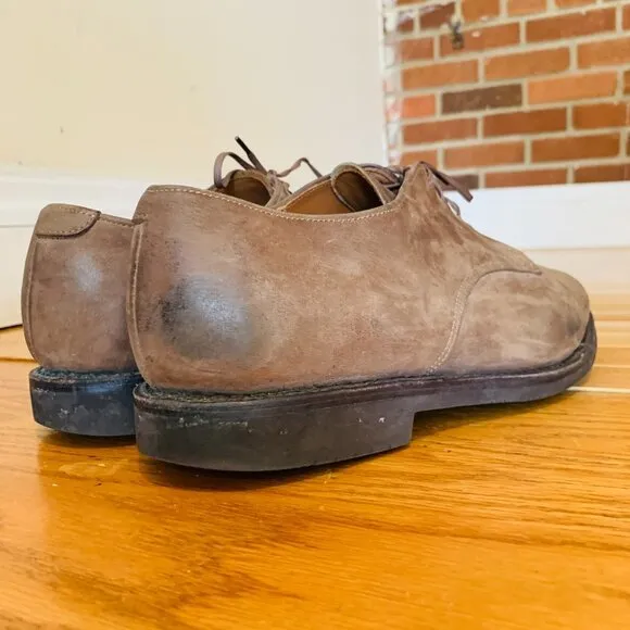Allen Edmonds Corporate Casuals Khaki Suede Oxford Shoes Size 8.5