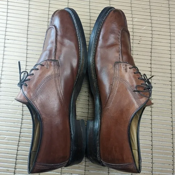 ALLEN EDMONDS Dellwood 1354 Chili brown Leather Split Toe Oxford Shoes - Men's 1