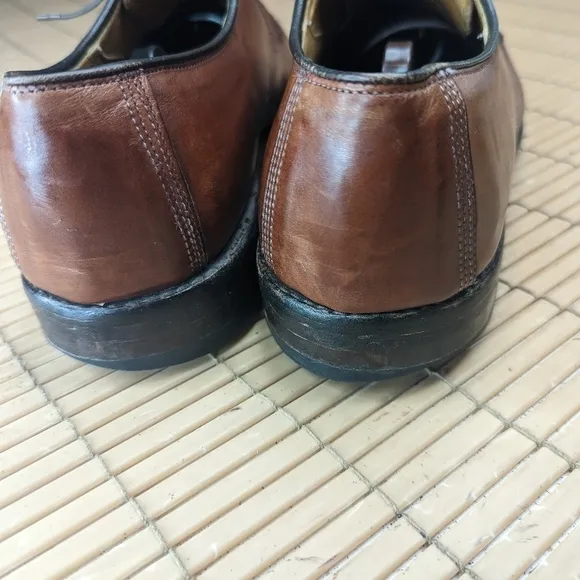 ALLEN EDMONDS Dellwood 1354 Chili brown Leather Split Toe Oxford Shoes - Men's 1