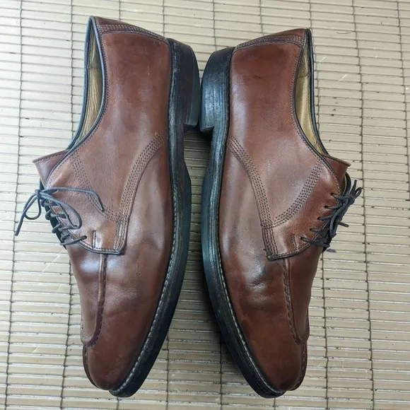 ALLEN EDMONDS Dellwood 1354 Chili brown Leather Split Toe Oxford Shoes - Men's 1