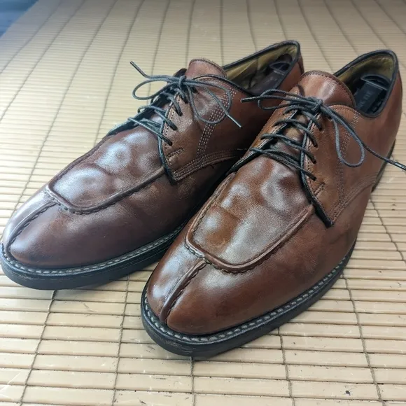 ALLEN EDMONDS Dellwood 1354 Chili brown Leather Split Toe Oxford Shoes - Men's 1