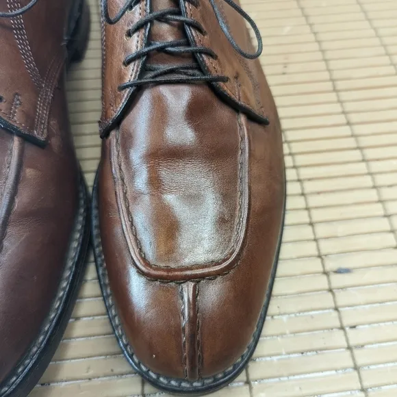 ALLEN EDMONDS Dellwood 1354 Chili brown Leather Split Toe Oxford Shoes - Men's 1