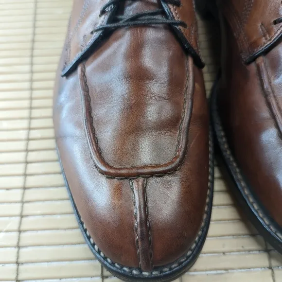 ALLEN EDMONDS Dellwood 1354 Chili brown Leather Split Toe Oxford Shoes - Men's 1
