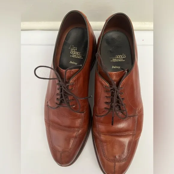 Allen Edmonds Delray Shoes - Leather‎ Oxford Men's Dress Shoes Size 7.5 Brown