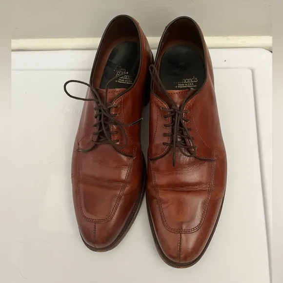 Allen Edmonds Delray Shoes - Leather‎ Oxford Men's Dress Shoes Size 7.5 Brown