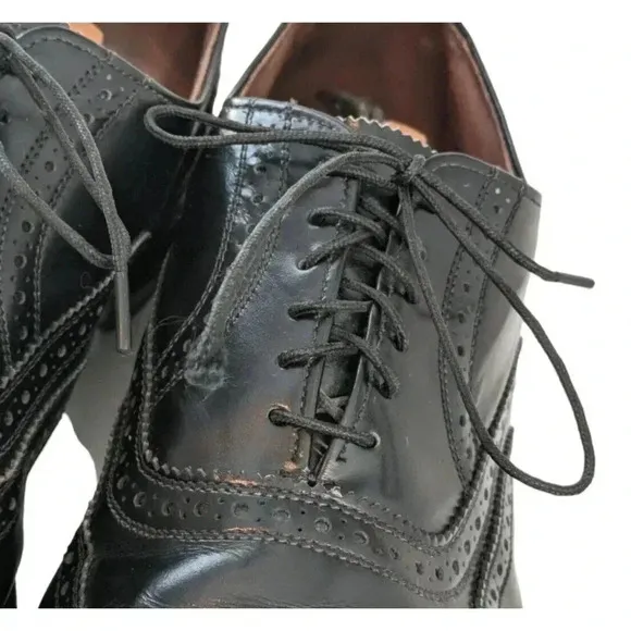 Allen Edmonds Lloyd Black Leather Wingtip Oxford Dress Shoes Size 11 D Standard