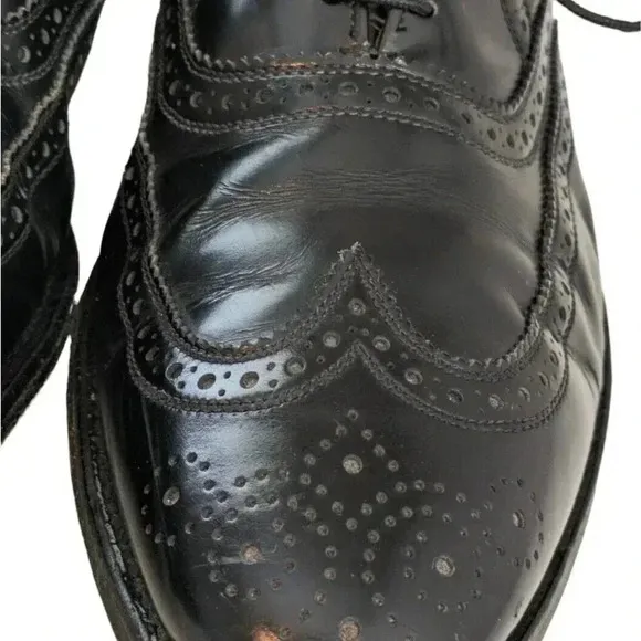 Allen Edmonds Lloyd Black Leather Wingtip Oxford Dress Shoes Size 11 D Standard