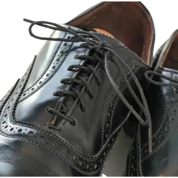 Allen Edmonds Lloyd Black Leather Wingtip Oxford Dress Shoes Size 11 D Standard
