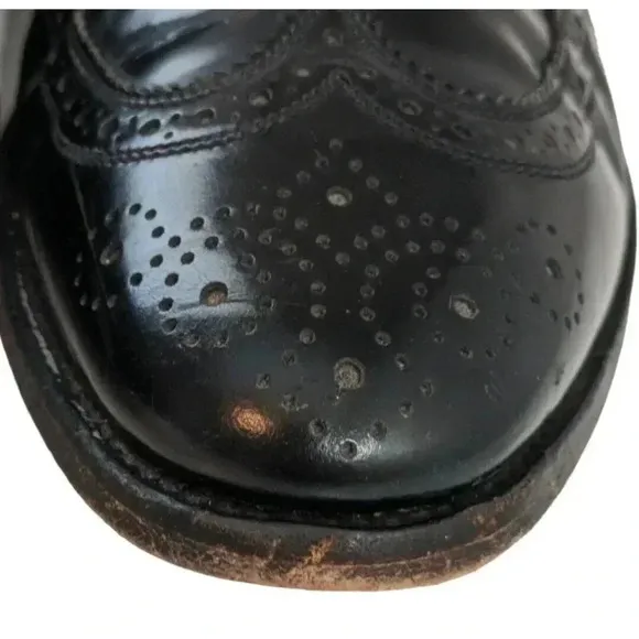Allen Edmonds Lloyd Black Leather Wingtip Oxford Dress Shoes Size 11 D Standard