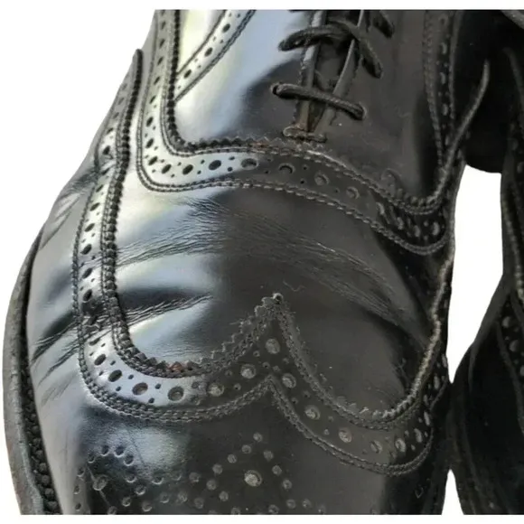 Allen Edmonds Lloyd Black Leather Wingtip Oxford Dress Shoes Size 11 D Standard