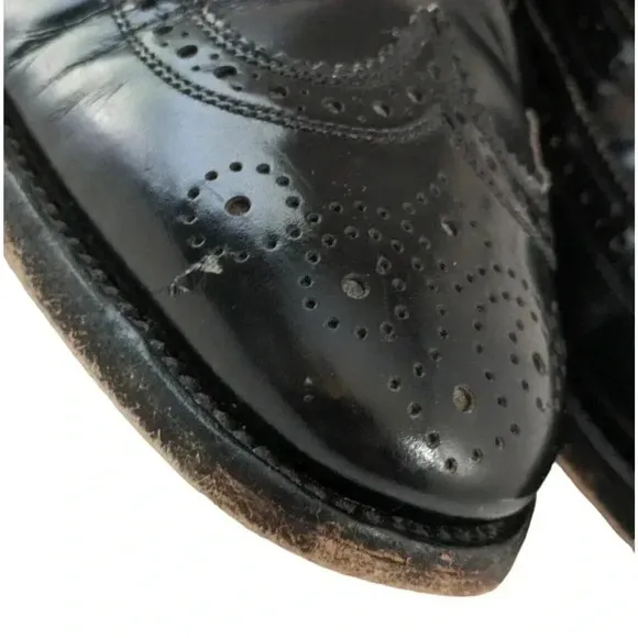 Allen Edmonds Lloyd Black Leather Wingtip Oxford Dress Shoes Size 11 D Standard
